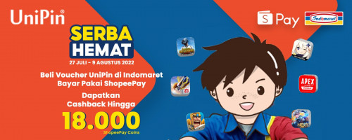 Serba Hemat - Beli Voucher UniPin di Indomaret Pakai ShopeePay, Dapatkan Cashback hingga 18,000